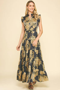 Roxanne - Floral Print Tiered Maxi Dress