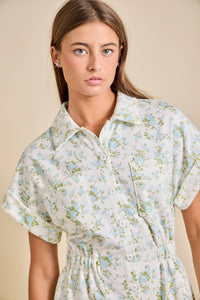 Gabbie - Floral Button-Up Romper – Summer Romper