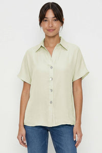 Minimalist Drop Shoulder Button Up Blouse