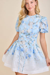 Audrey Floral Puff Sleeve Mini Dress