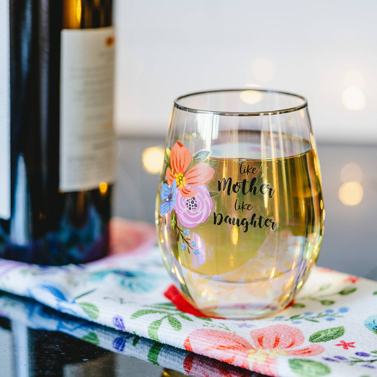 Mother Daughter - 18 oz Stemless Wine Glass