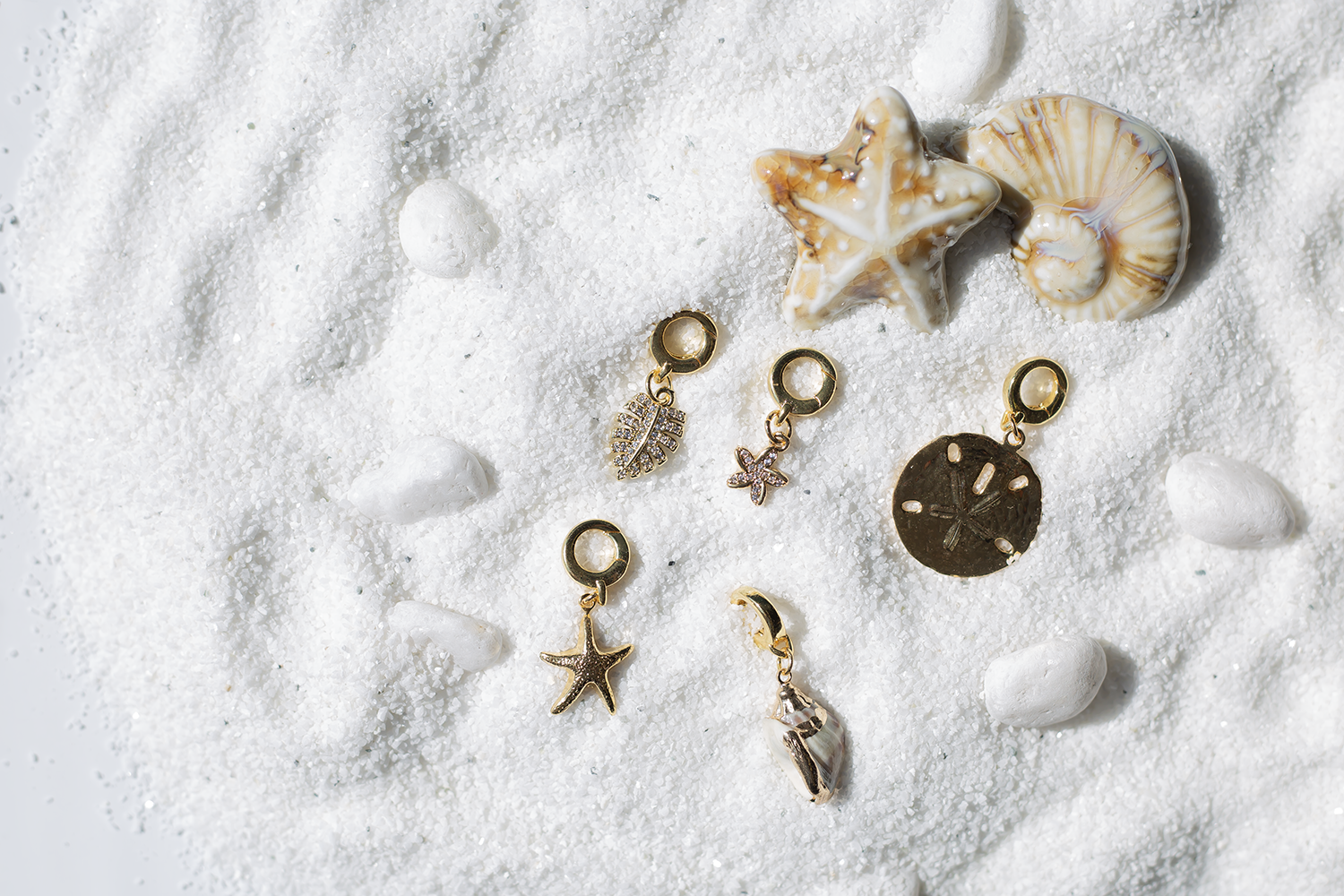 Gold Starfish Charm,  Bag Charm, Charm Bar