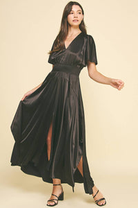 LEYVA - CHIFFON SLIT DETAILED MAXI DRESS