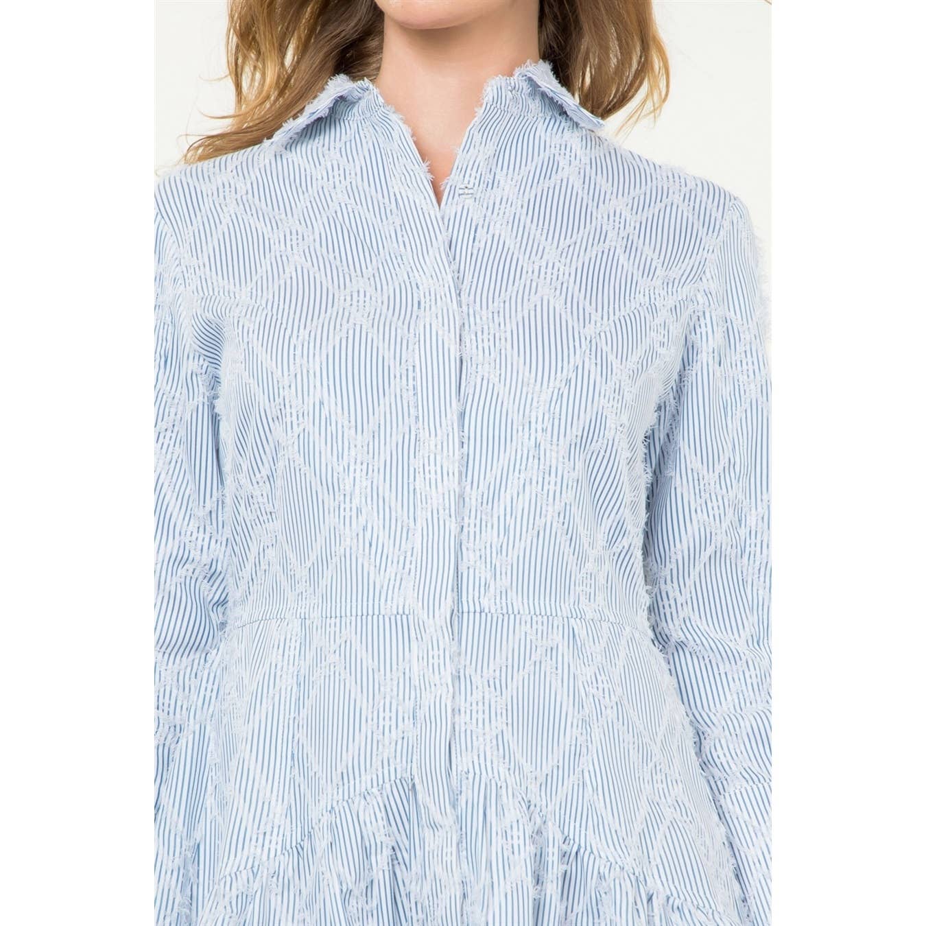 Berkley - Striped Fringe Detail Dress