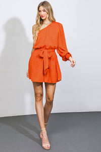 UNEXPECTED SURPRISE WOVEN ROMPER