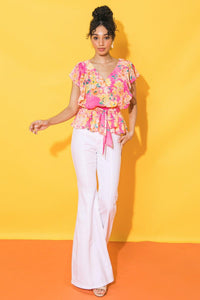 FADED VIEW WOVEN TOP