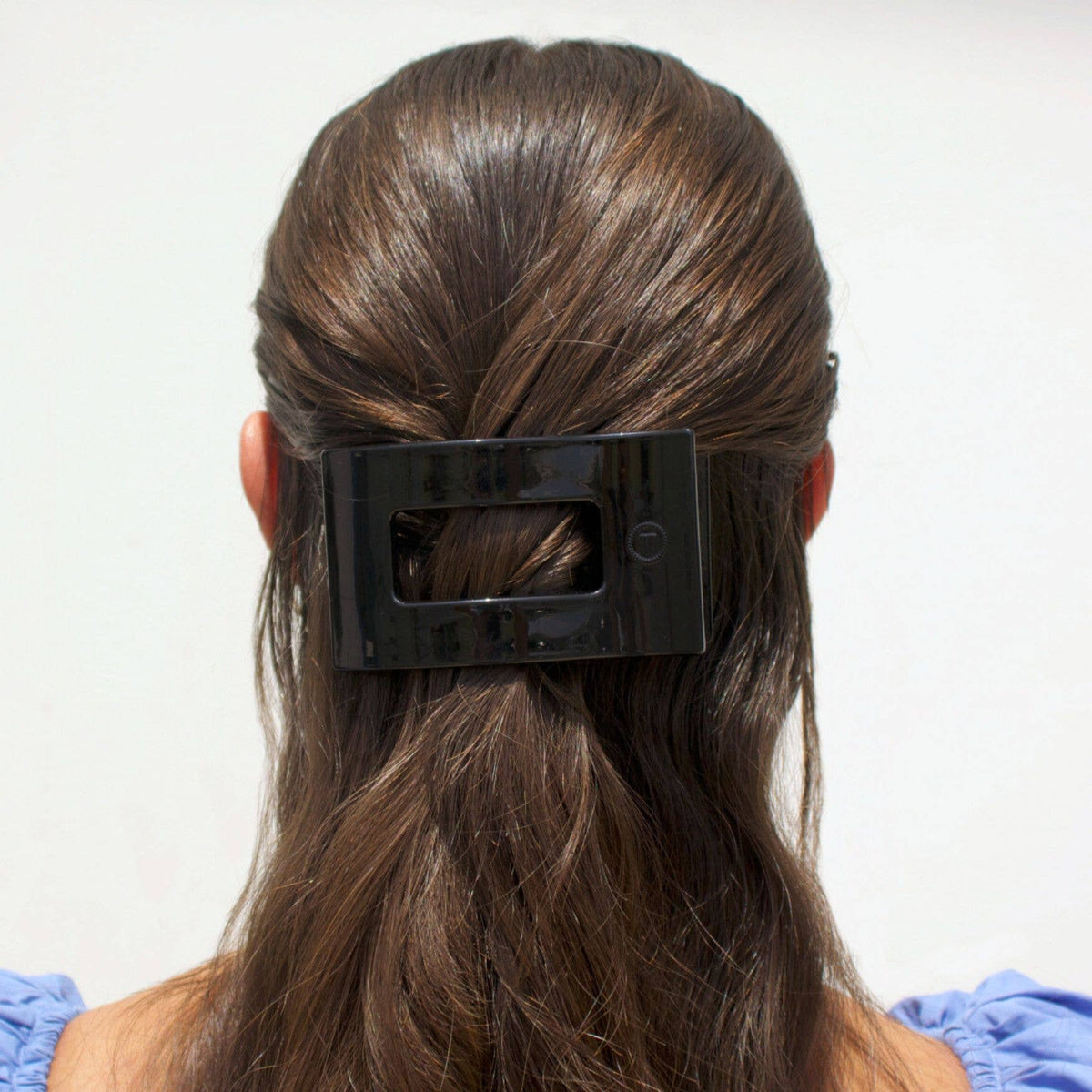 Jet Black | Medium | Flat Rectangle Hair Clip