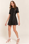 Black Short Sleeved Mini Dress