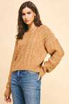 Textured Cable Knit Sweater