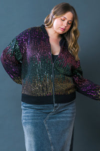 ENTERTAIN ME SEQUIN BOMBER JACKET