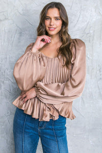 NO MORE DRAMA WOVEN TOP