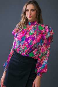 MAKES ME HAPPY WOVEN TOP