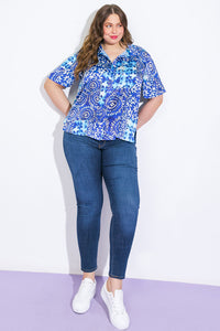 BEAUTIFUL BORDERS WOVEN TOP