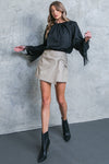 A Step Ahead Faux Leather Skort