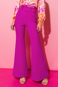 COUNTDOWN THE HOURS WOVEN FLARED PANTS