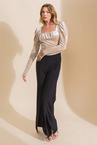 PUT ON A SHOW VELVET TOP