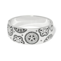 Flora Shine Wide Hinged Bangle Bracelet