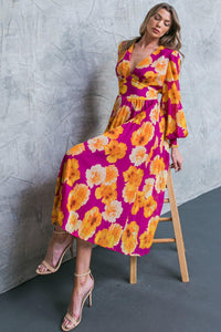 LOOK AT HER FLORAL WOVEN MIDI DRESS
