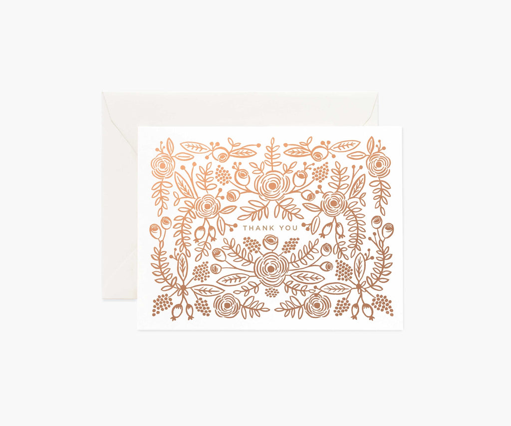 Rose Gold Thank You Set of 8 Cards