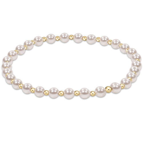 Classic Pearl Grateful Pattern 4mm Bead Bracelet