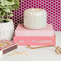 Sweet Grace Ribbed Pearl Candle