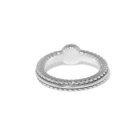 Brighton ring shown from the back with silver-plated twisted rope band detailing on a white background