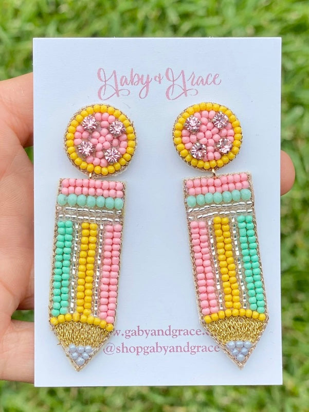 Gaby & Grace - Teacher Pencil Colors Earrings