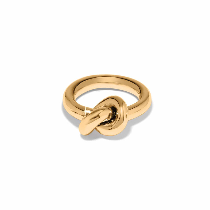 Interlok Single Knot Ring in Gold, front view