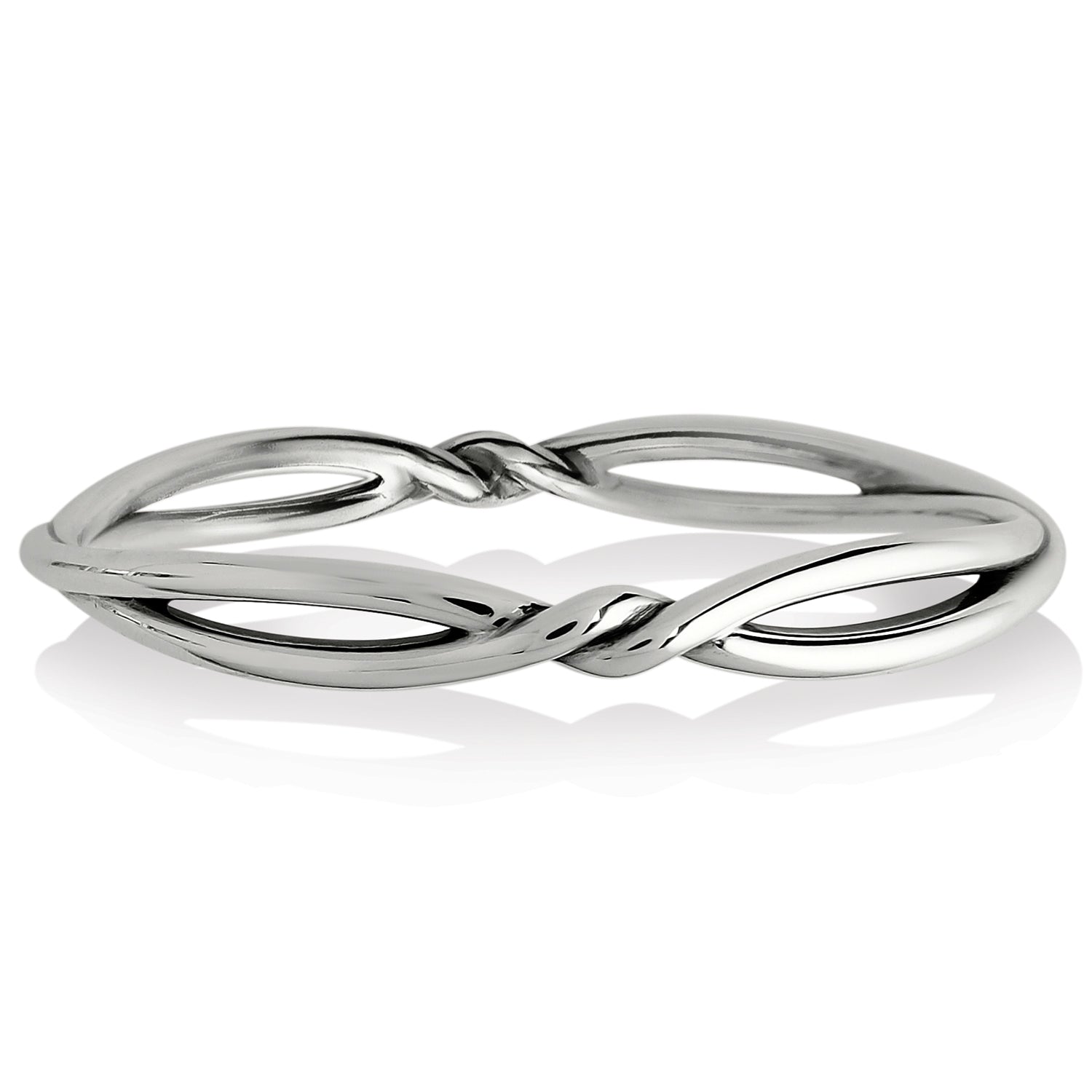 Interlok Twist Bangle silver-plated intertwined open twist design