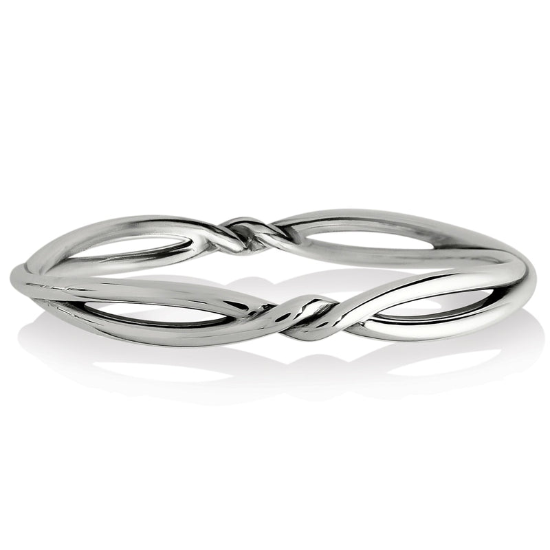 Interlok Twist Bangle silver-plated intertwined open twist design