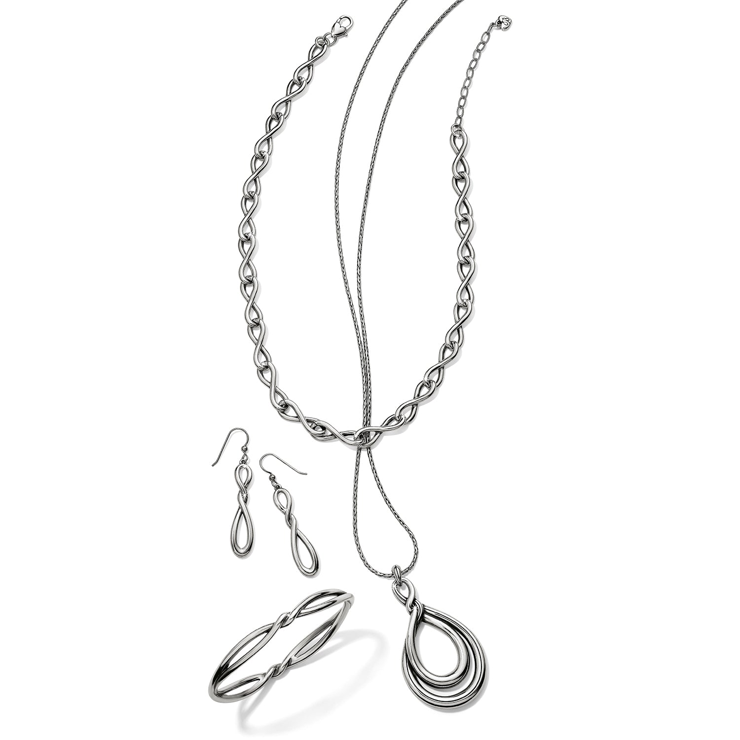 Interlok Twist Bangle silver-plated jewelry set styling