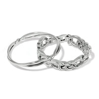 Interlok Twist Bangle styled with matching silver-plated bracelets