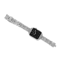 Interlok Twist Watch Band silver-plated link bracelet with heart accent