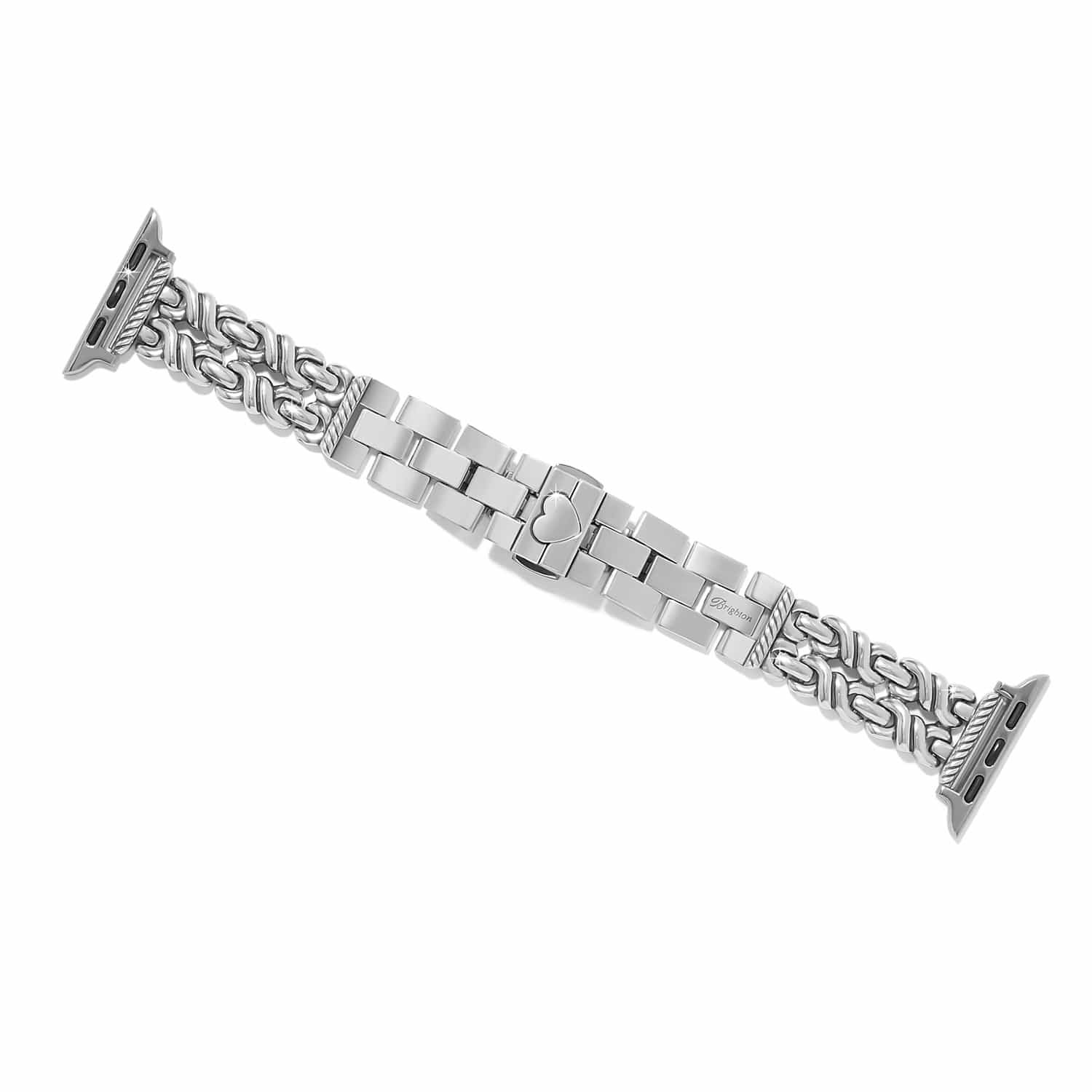 Interlok Twist Watch Band silver-plated byzantine chain links