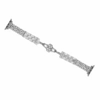 Interlok Twist Watch Band silver-plated scrollwork links with butterfly clasp