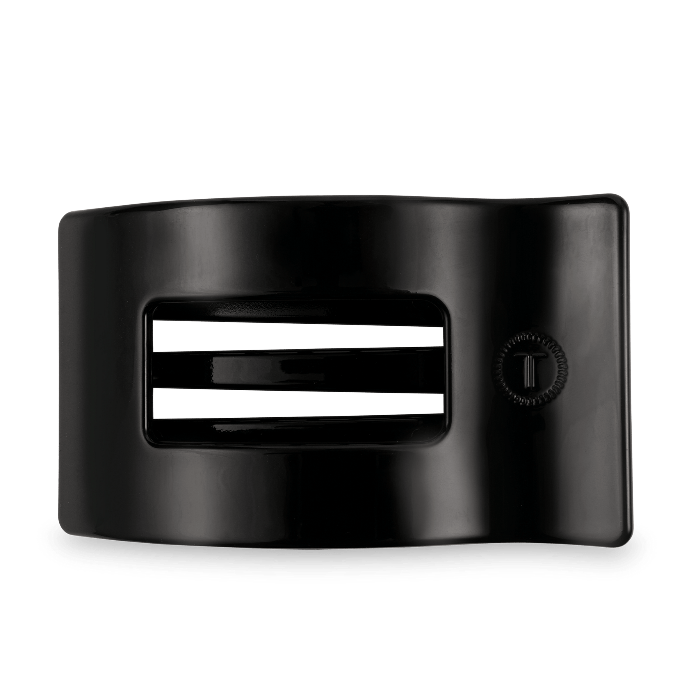 Jet Black Large Flat Rectangle Hair Clip