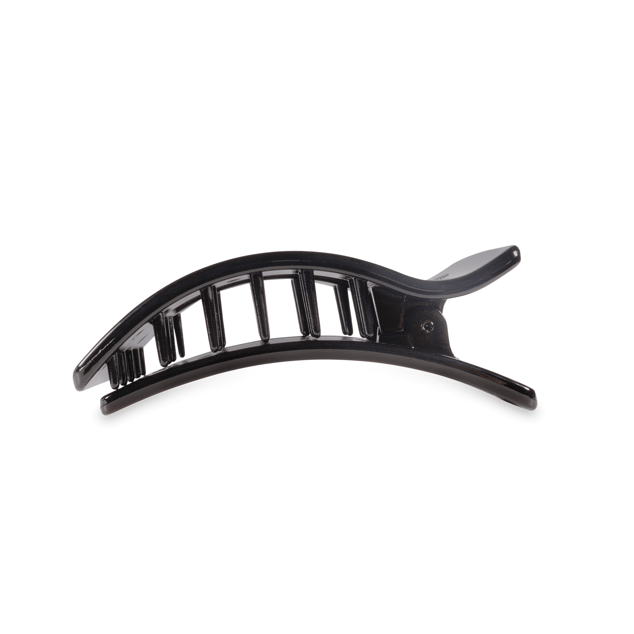 Jet Black Medium Flat Rectangle Hair Clip