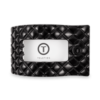 Jet Black Quilted Large Flat Rectangle Hair Clip