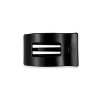 Jet Black Small Flat Rectangle Hair Clip