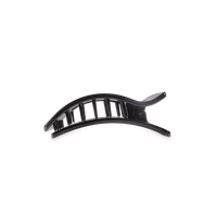 Jet Black Small Flat Rectangle Hair Clip