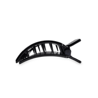 Jet Black Small Flat Square Hair Clip