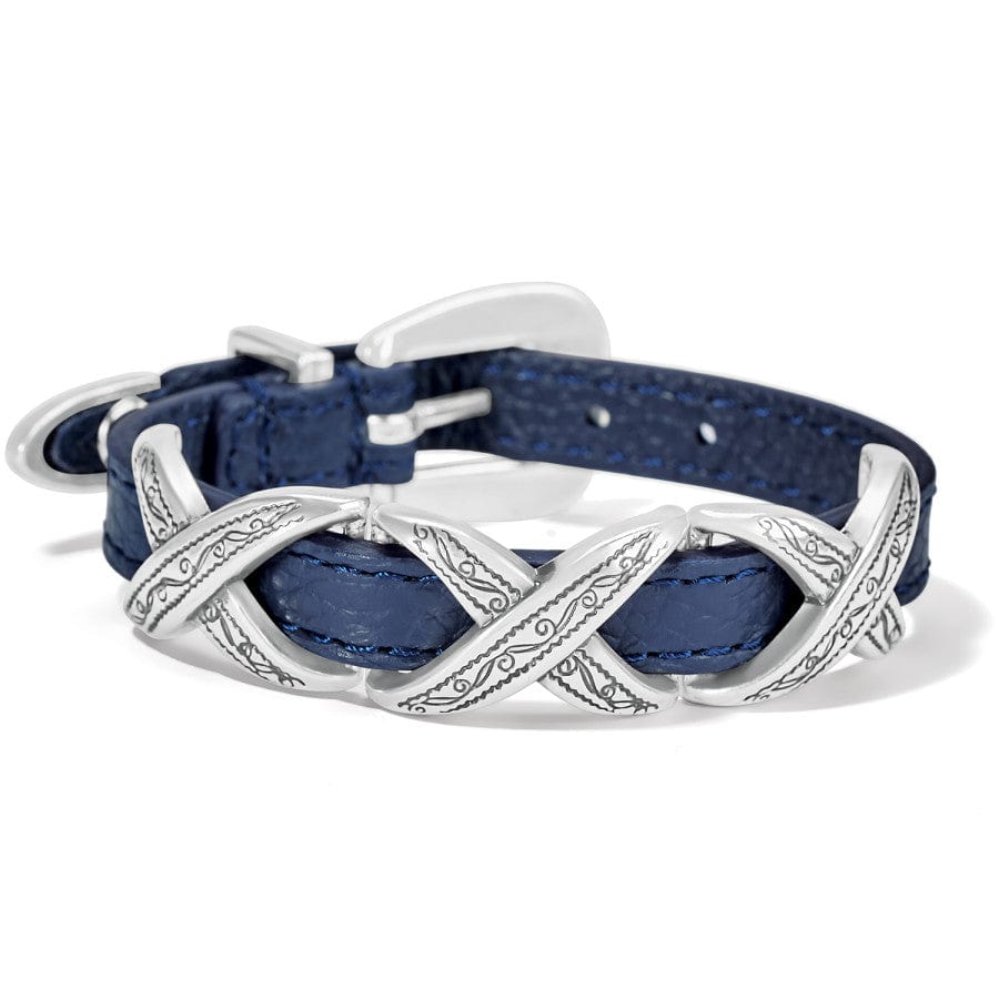 French Blue Kriss Kross Etched Bandit Bracelet