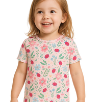 Ladybug Flower Garden Summer Pajama Set