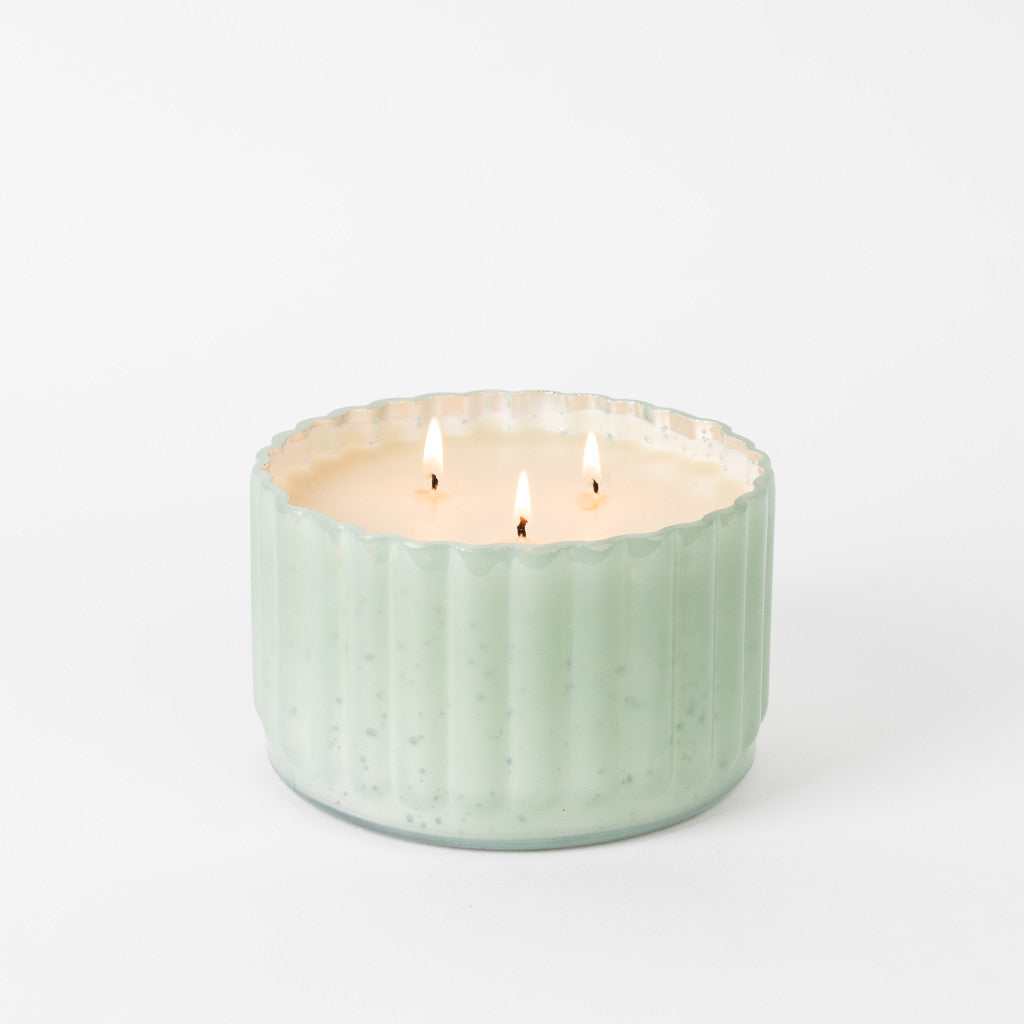 Sweet Grace Antique Green Ribbed Candle