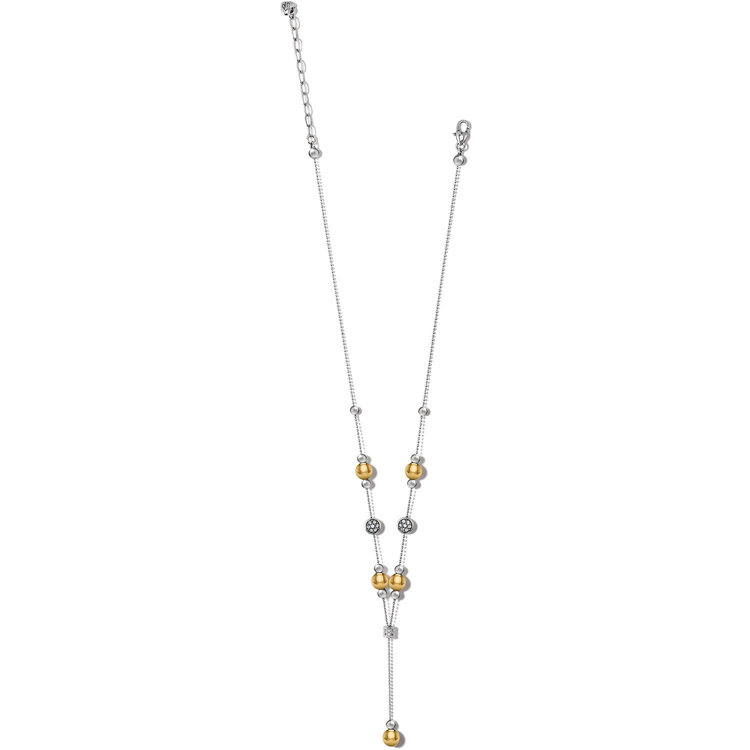 Meridian Prime Y Necklace two-tone Y-drop with crystal accents