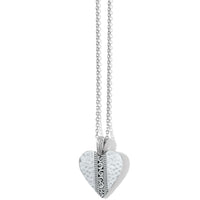 Mingle Adore Petite Heart Necklace hammered silver-plated heart pendant
