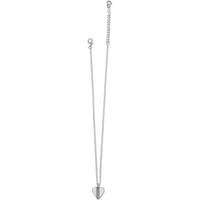 Mingle Adore Petite Heart Necklace silver-plated hammered heart charm close up