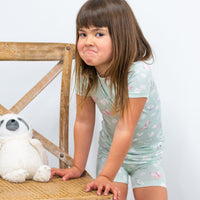 Mint Butterfly Daisy Bamboo Summer Pajama Set