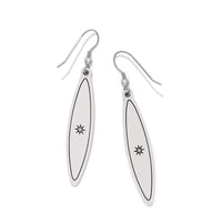 Mosaic Long French Wire Earrings in Silver, detail view