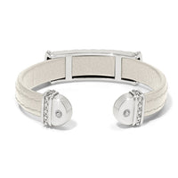 Mosaic Two Tone Leather Bar Cuff Bracelet